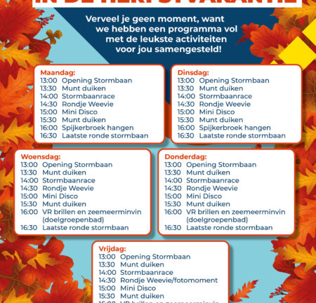 Activiteitenprogramma herfstvakantie – de Blauwe Golf